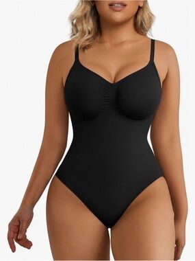 SHAPERX Tummy Control Shapewear Thong Bodysuit Waist Snatching Body Shaper XXS